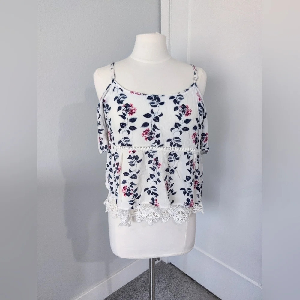 Skies are Blue Cold Shoulder Floral Top